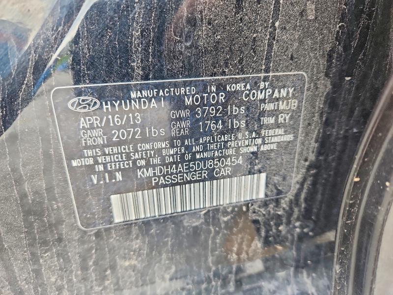 Продаж на аукціоні авто 2013 Hyundai Elantra, vin: KMHDH4AE5DU850454, номер лоту: 65722206