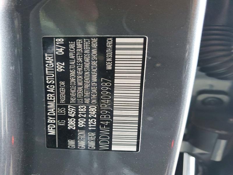 2018 Mercedes-benz C მანქანა იყიდება აუქციონზე, vin: WDDWF4JB9JR409987, აუქციონის ნომერი: 63444026
