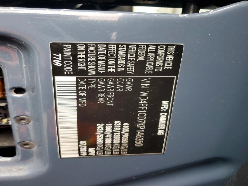 Продаж на аукціоні авто 2019 Mercedes-benz Sprinter, vin: WD4PF1CD7KP146350, номер лоту: 65749336
