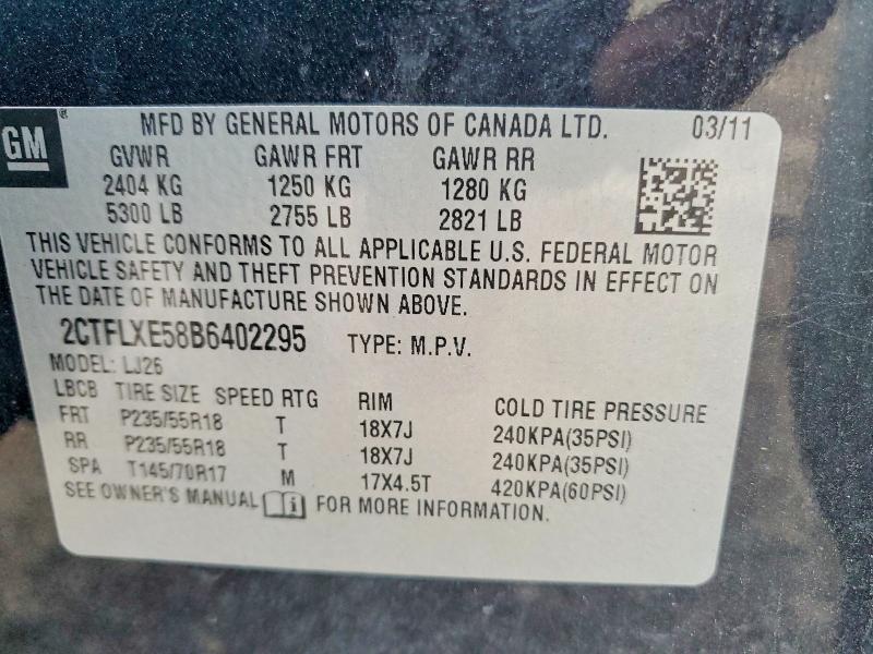 Aukcja sprzedaży 2011 Gmc Terrain, vin: 2CTFLXE58B6402295, numer aukcji: 61010326