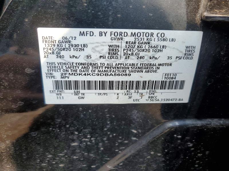Aukcja sprzedaży 2013 Ford Edge, vin: 2FMDK4KC9DBA56089, numer aukcji: 64690996