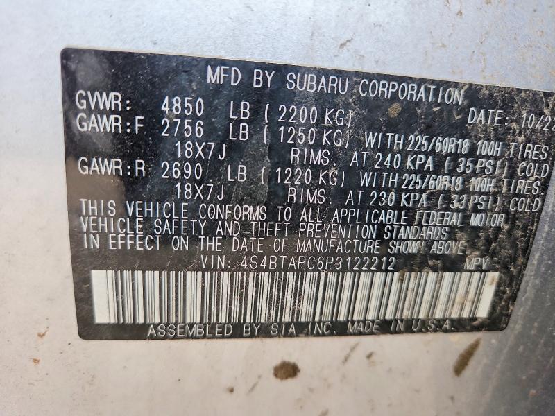 Aukcja sprzedaży 2023 Subaru Outback, vin: 4S4BTAPC6P3122212, numer aukcji: 64080946