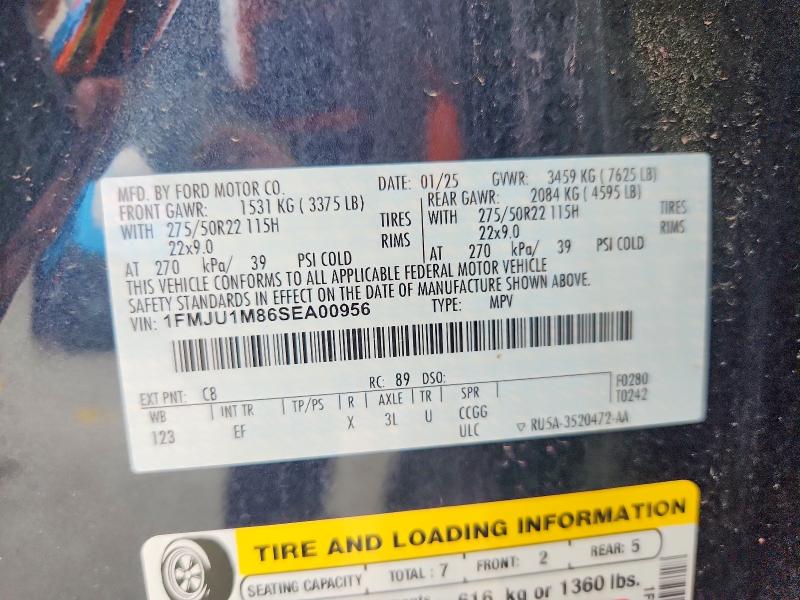 64188086 :رقم المزاد ، 1FMJU1M86SEA00956 vin ، 2025 Ford Expedition مزاد بيع