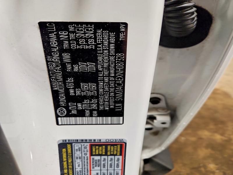 2022 Hyundai Tucson მანქანა იყიდება აუქციონზე, vin: 5NMJACAEXNH087328, აუქციონის ნომერი: 64760996