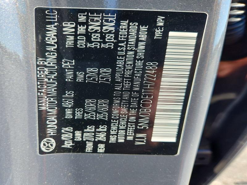 64287446 :رقم المزاد ، 5NMJBCDE1TH722488 vin ، 2026 Hyundai Tucson مزاد بيع