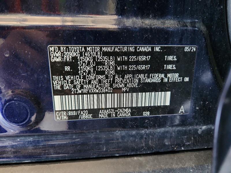 Aukcja sprzedaży 2024 Toyota Rav4, vin: 2T3W1RFVXRW338402, numer aukcji: 64268346