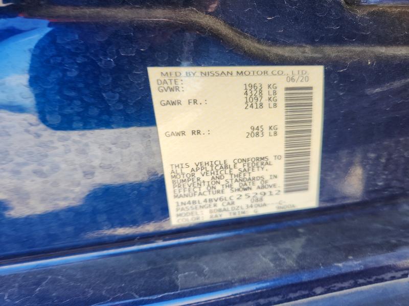 Продажа на аукционе авто 2020 Nissan Altima, vin: 1N4BL4BV6LC252912, номер лота: 65345396
