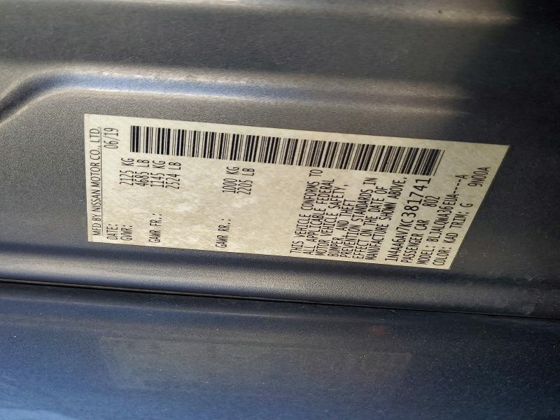 Aukcja sprzedaży 2019 Nissan Maxima, vin: 1N4AA6AV7KC381741, numer aukcji: 64966836