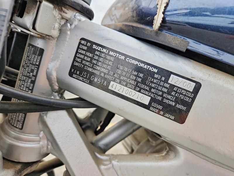 Продажа на аукционе авто 2001 Suzuki Gs500, vin: JS1GM51A412100710, номер лота: 65062346