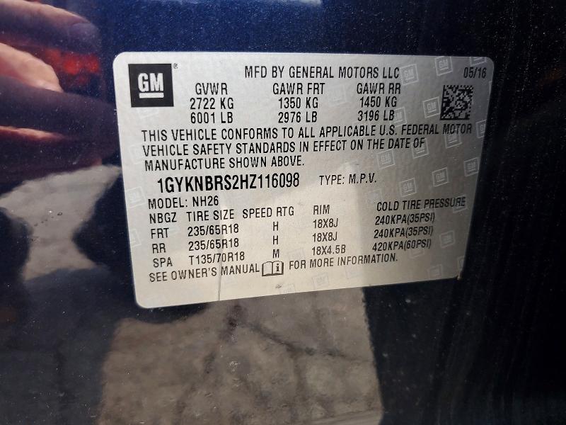 Aukcja sprzedaży 2017 Cadillac Xt5, vin: 1GYKNBRS2HZ116098, numer aukcji: 64941156
