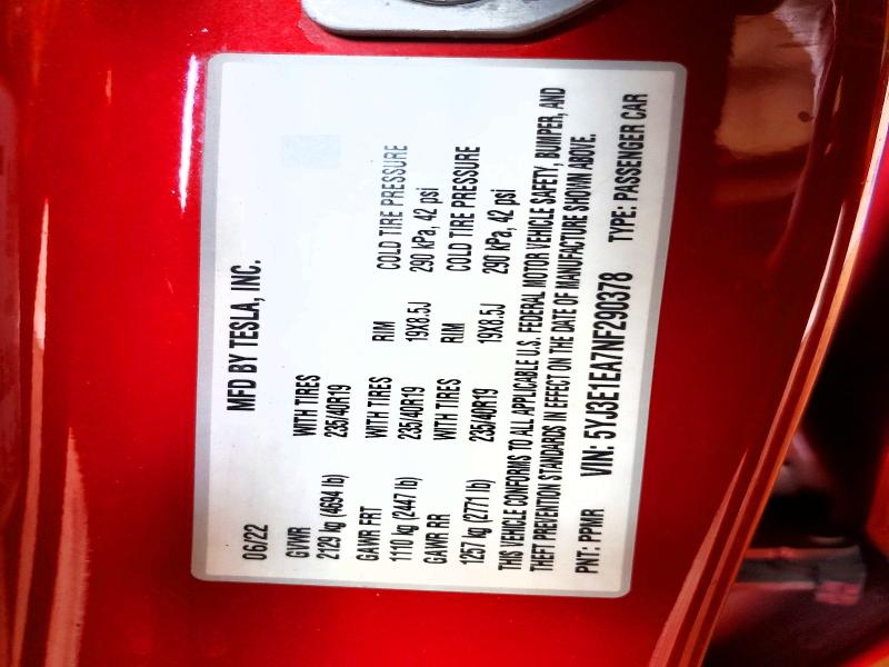Продажа на аукционе авто 2022 Tesla Model 3, vin: 5YJ3E1EA7NF290378, номер лота: 66259886