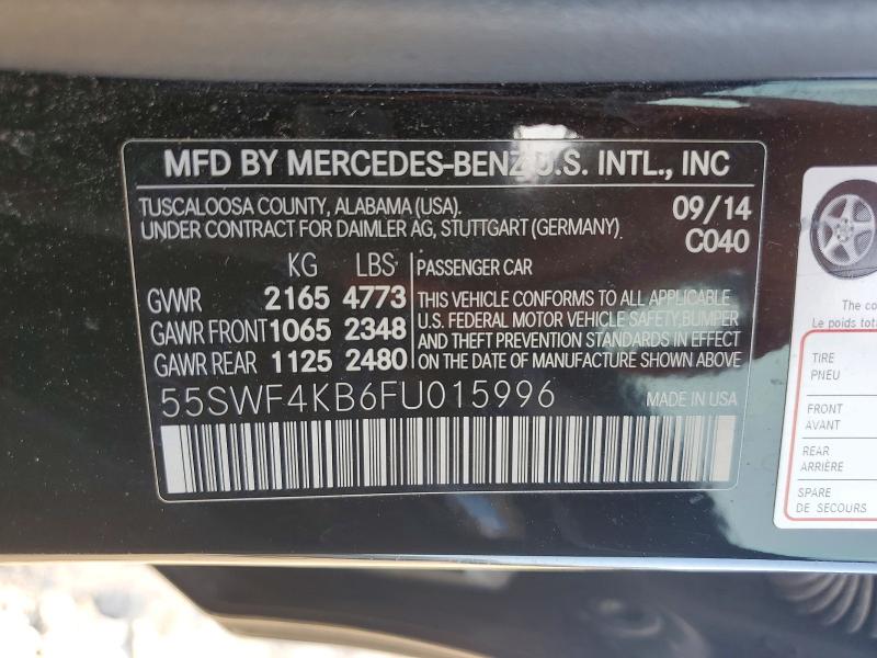 Auction sale of the 2015 Mercedes-benz C, vin: 55SWF4KB6FU015996, lot number: 65005156