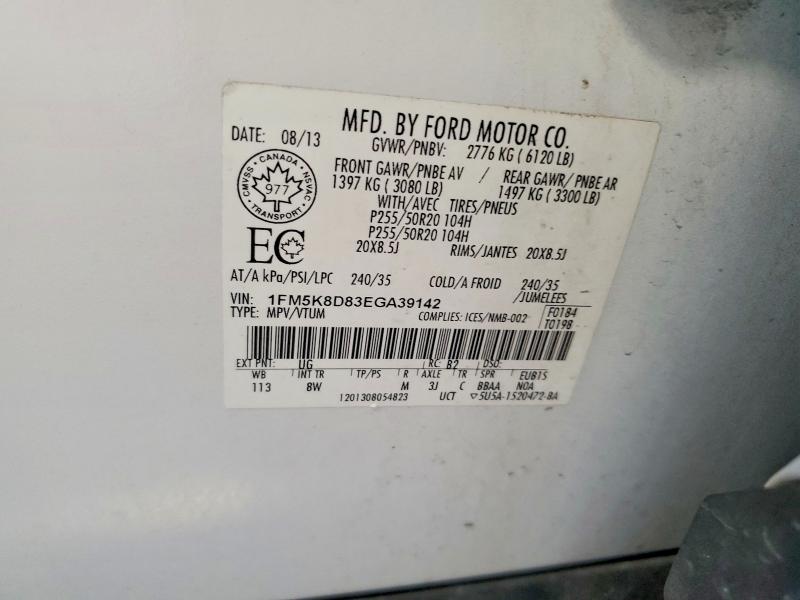 Aukcja sprzedaży 2014 Ford Explorer, vin: 1FM5K8D83EGA39142, numer aukcji: 65099656
