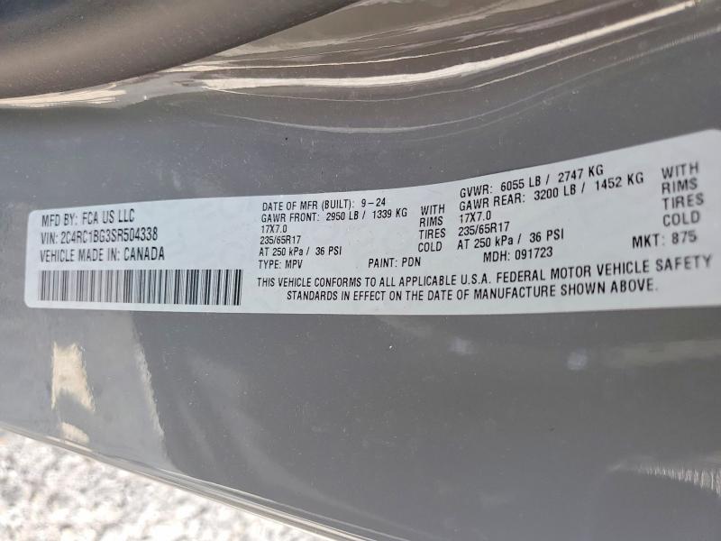 Продажа на аукционе авто 2025 Chrysler Pacifica, vin: 2C4RC1BG3SR504338, номер лота: 64458736
