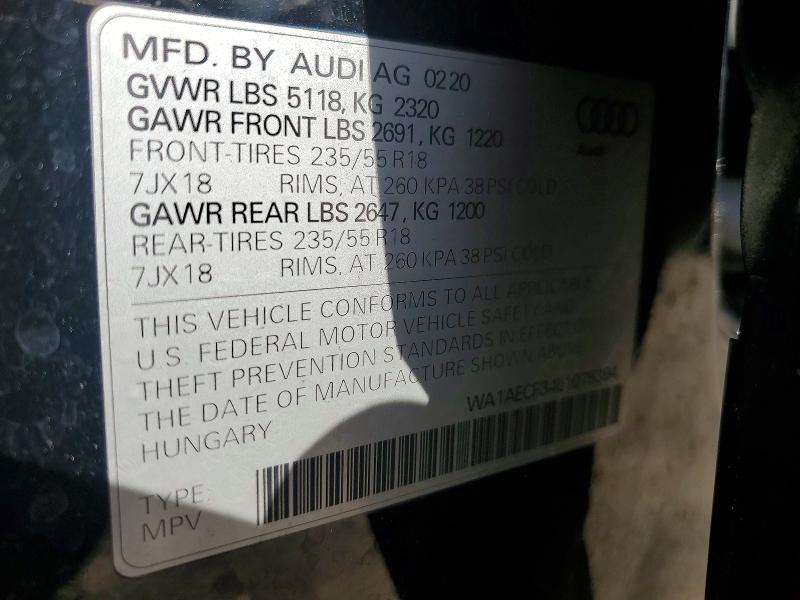 Продаж на аукціоні авто 2020 Audi Q3, vin: WA1AECF34L1078394, номер лоту: 63765586
