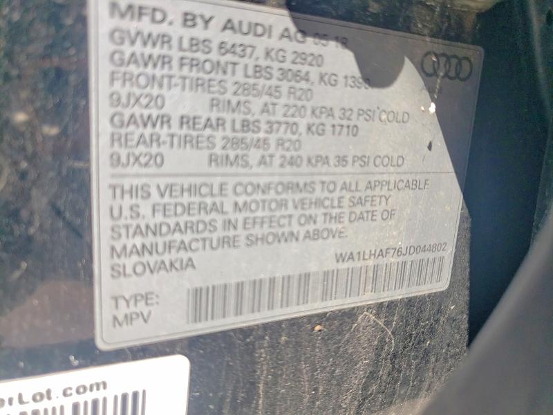 Aukcja sprzedaży 2018 Audi Q7, vin: WA1LHAF76JD044802, numer aukcji: 65026486