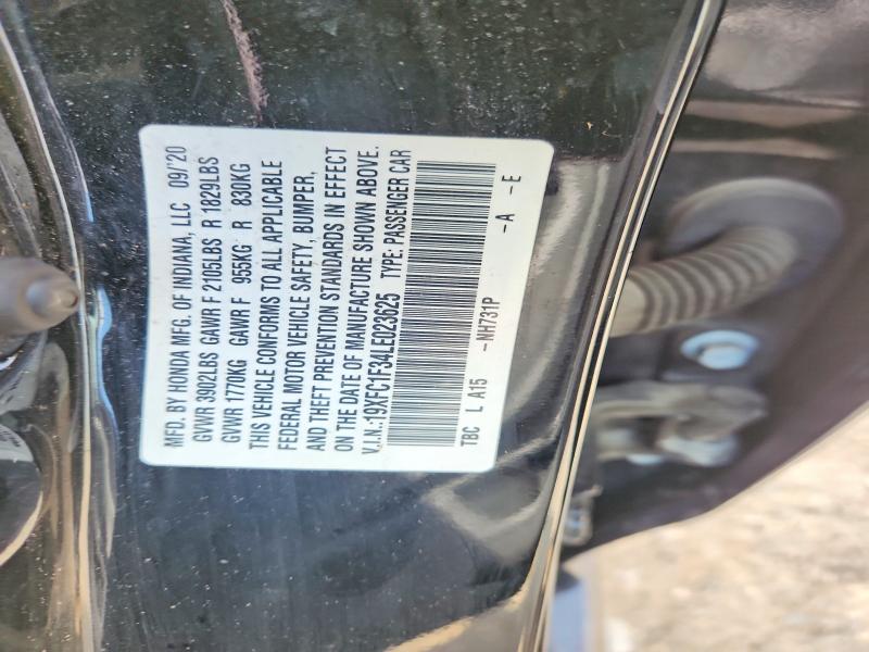 Aukcja sprzedaży 2020 Honda Civic, vin: 19XFC1F34LE023625, numer aukcji: 65826326