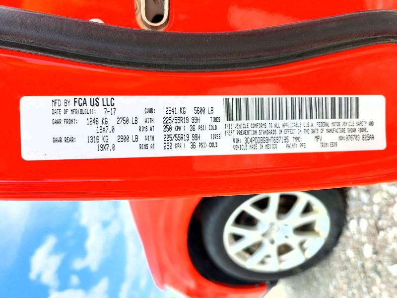 2017 Dodge Journey მანქანა იყიდება აუქციონზე, vin: 3C4PDDBG9HT697185, აუქციონის ნომერი: 65450226