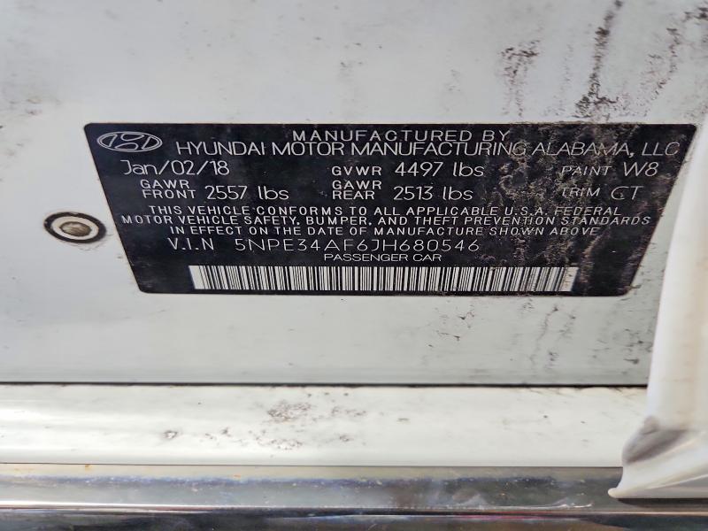 2018 Hyundai Sonata მანქანა იყიდება აუქციონზე, vin: 5NPE34AF6JH680546, აუქციონის ნომერი: 64189426