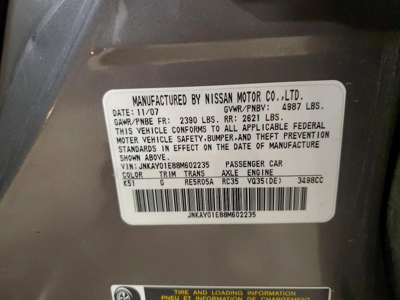 Aukcja sprzedaży 2008 Infiniti M35, vin: JNKAY01E88M602235, numer aukcji: 65675346