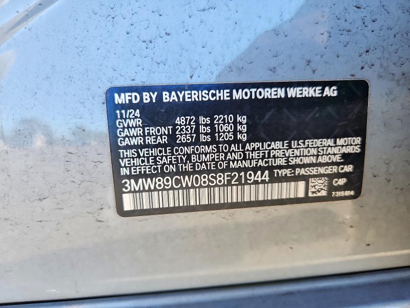 Aukcja sprzedaży 2025 Bmw 330xi, vin: 3MW89CW08S8F21944, numer aukcji: 66238396