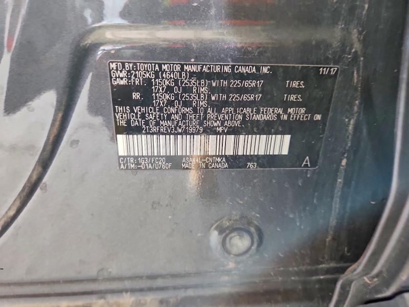 64781646 :رقم المزاد ، 2T3RFREV3JW719979 vin ، 2018 Toyota Rav4 مزاد بيع
