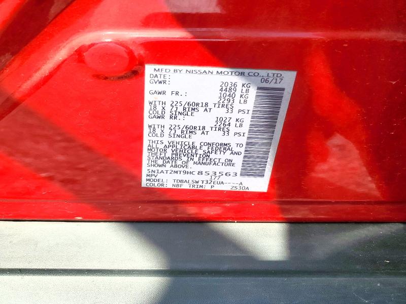 66945216 :رقم المزاد ، 5N1AT2MT9HC853563 vin ، 2017 Nissan Rogue مزاد بيع