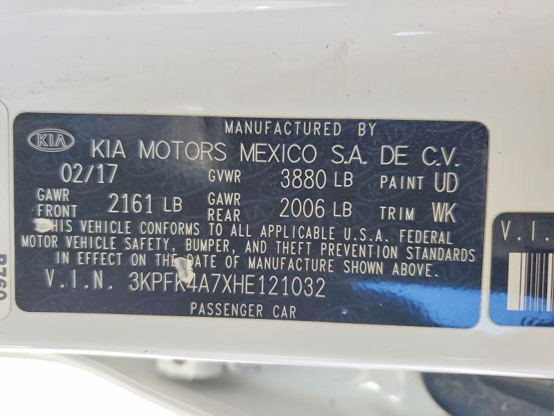Продаж на аукціоні авто 2017 Kia Forte, vin: 3KPFK4A7XHE121032, номер лоту: 61454736