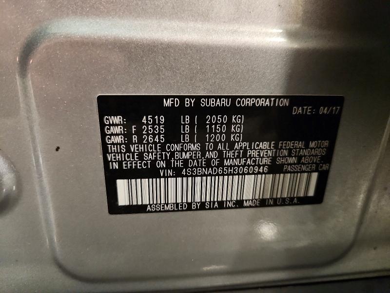 65661136 :رقم المزاد ، 4S3BNAD65H3060946 vin ، 2017 Subaru Legacy مزاد بيع