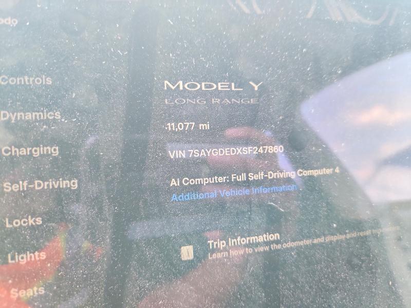 Auction sale of the 2025 Tesla Model Y, vin: 7SAYGDEDXSF247860, lot number: 65740536