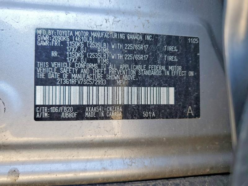 65358876 :رقم المزاد ، 2T3G1RFV7SC572993 vin ، 2025 Toyota Rav4 مزاد بيع