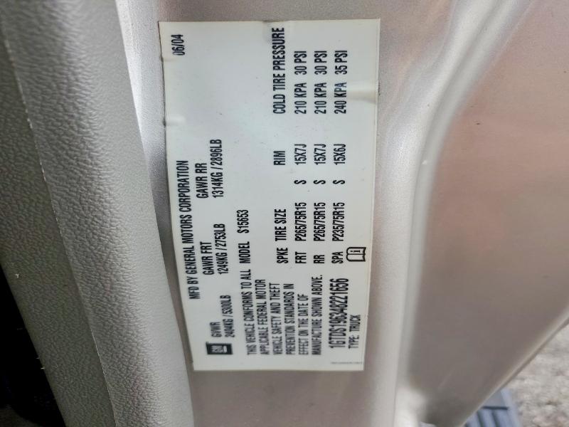 Aukcja sprzedaży 2004 Gmc Canyon, vin: 1GTDS196348221656, numer aukcji: 64272756