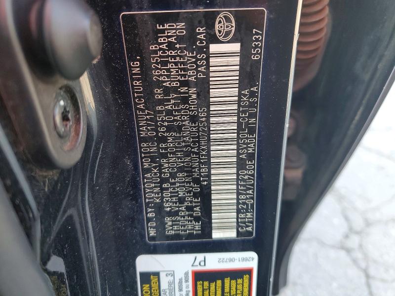 Продажа на аукционе авто 2017 Toyota Camry, vin: 4T1BF1FKXHU725465, номер лота: 64652646