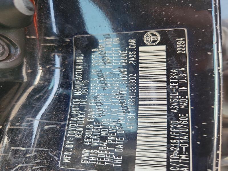 Aukcja sprzedaży 2017 Toyota Camry, vin: 4T1BF1FK8HU283902, numer aukcji: 65399796