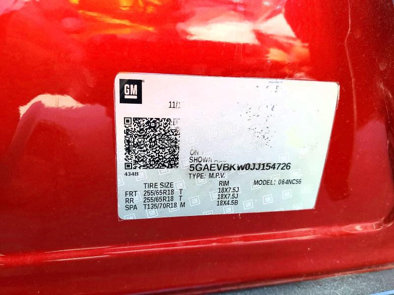 Продаж на аукціоні авто 2018 Buick Enclave, vin: 5GAEVBKW0JJ154726, номер лоту: 64698916