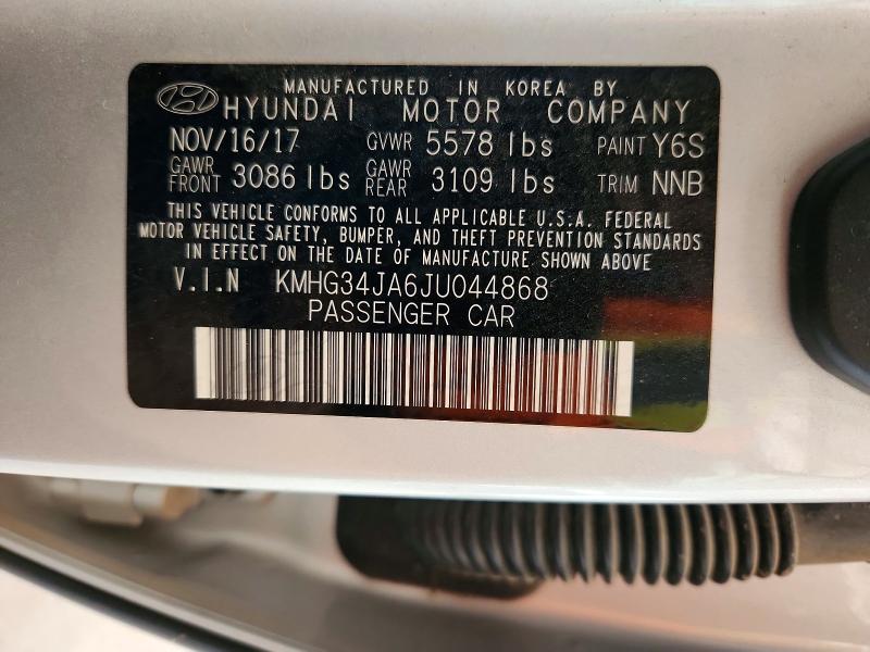 63549226 :رقم المزاد ، KMHG34JA6JU044868 vin ، 2018 Genesis G90 مزاد بيع