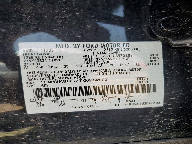 Продаж на аукціоні авто 2026 Ford Explorer, vin: 1FMWK8GC3TGA34170, номер лоту: 66231506