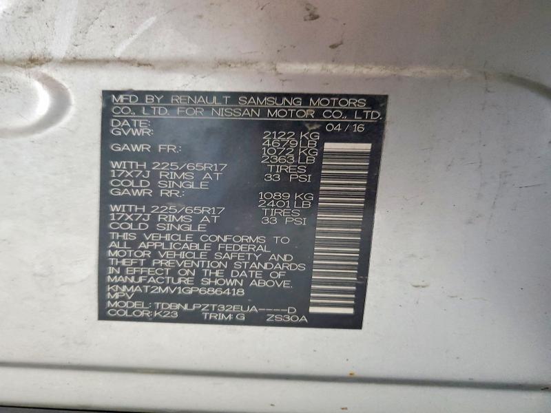 Продаж на аукціоні авто 2016 Nissan Rogue, vin: KNMAT2MV1GP686418, номер лоту: 66526976