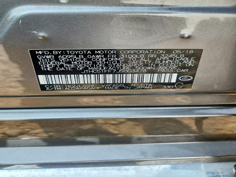 Продажа на аукционе авто 2018 Lexus Ls 500, vin: JTHC51FF7J5003478, номер лота: 65307396