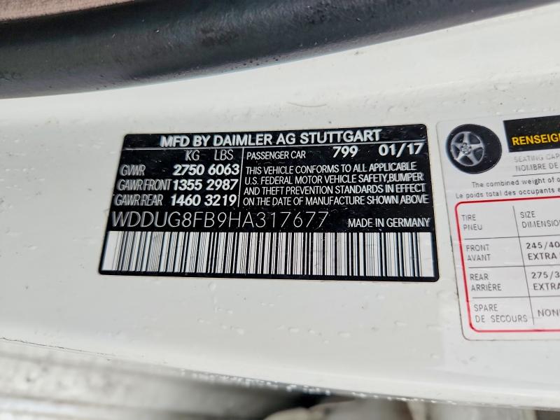 Aukcja sprzedaży 2017 Mercedes-benz S, vin: WDDUG8FB9HA317677, numer aukcji: 67139516