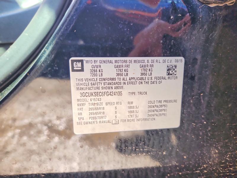 63545496 :رقم المزاد ، 3GCUKSEC6FG424135 vin ، 2015 Chevrolet Silverado مزاد بيع