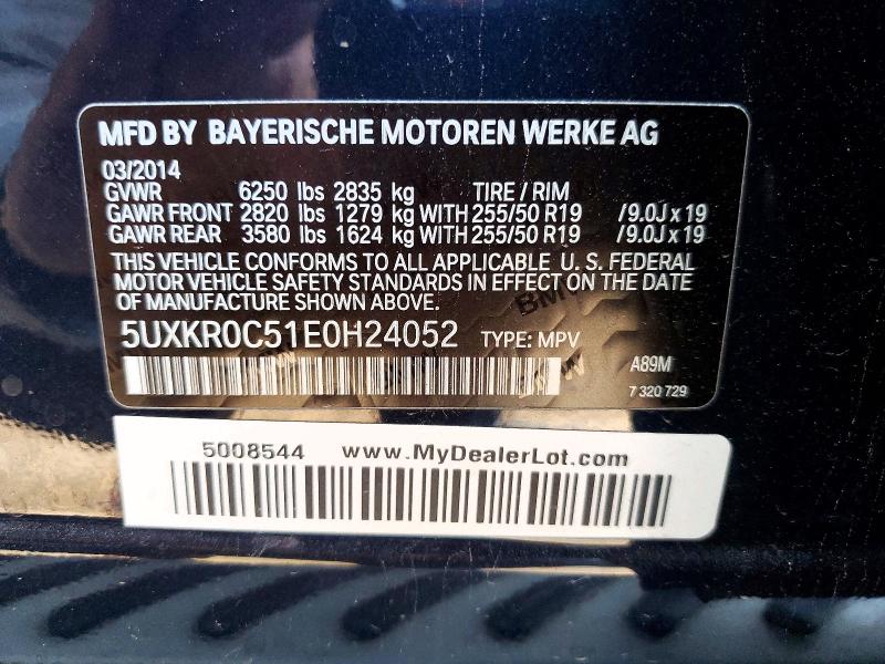 Продажа на аукционе авто 2014 Bmw X5, vin: 5UXKR0C51E0H24052, номер лота: 63444516