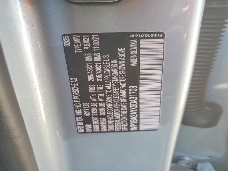 Aukcja sprzedaży 2025 Porsche Cayenne, vin: WP1BA2AYXSDA31708, numer aukcji: 64570716