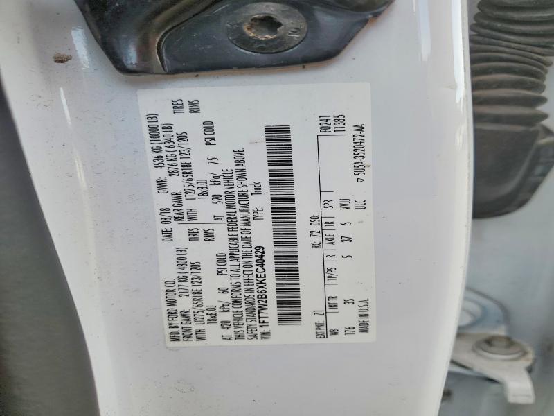 65612076 :رقم المزاد ، 1FT7W2B6XKEC40429 vin ، 2019 Ford F250 مزاد بيع