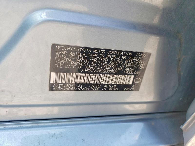 Aukcja sprzedaży 2006 Lexus Is, vin: JTHCK262X62000529, numer aukcji: 64467986