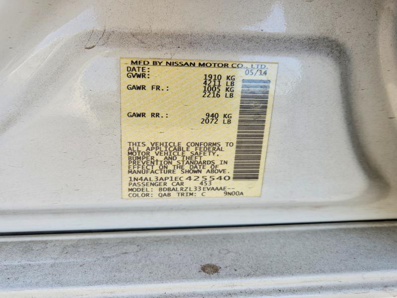 63600906 :رقم المزاد ، 1N4AL3AP1EC425540 vin ، 2014 Nissan Altima مزاد بيع