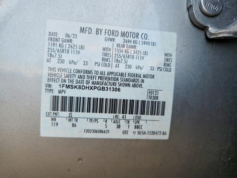 Продажа на аукционе авто 2023 Ford Explorer, vin: 1FMSK8DHXPGB31306, номер лота: 65935396