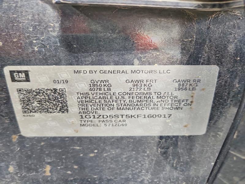 Продаж на аукціоні авто 2019 Chevrolet Malibu, vin: 1G1ZD5ST5KF160917, номер лоту: 65434476