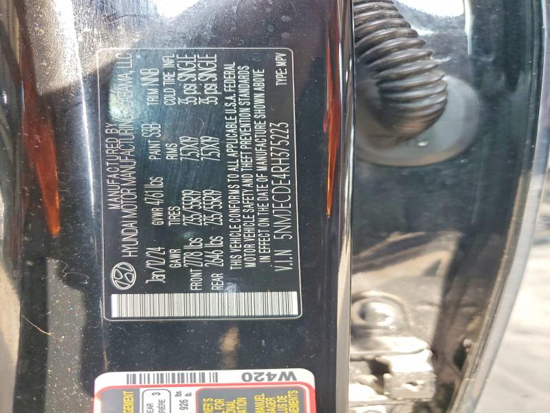 Aukcja sprzedaży 2024 Hyundai Tucson, vin: 5NMJECDE4RH375223, numer aukcji: 64980296