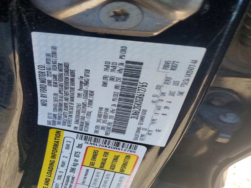 Продаж на аукціоні авто 2016 Lincoln Mkz, vin: 3LN6L2GKXGR612765, номер лоту: 65538166